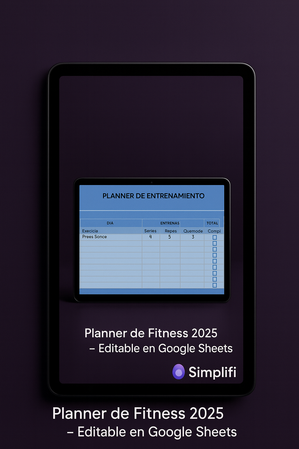 Pack Planner Fitness (Editable en Google Sheets)