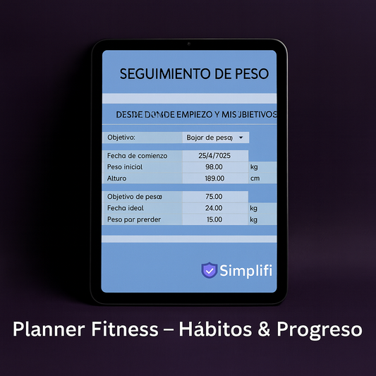 Planner Fitness - Hábitos & Progreso (Editable en Google Sheets)